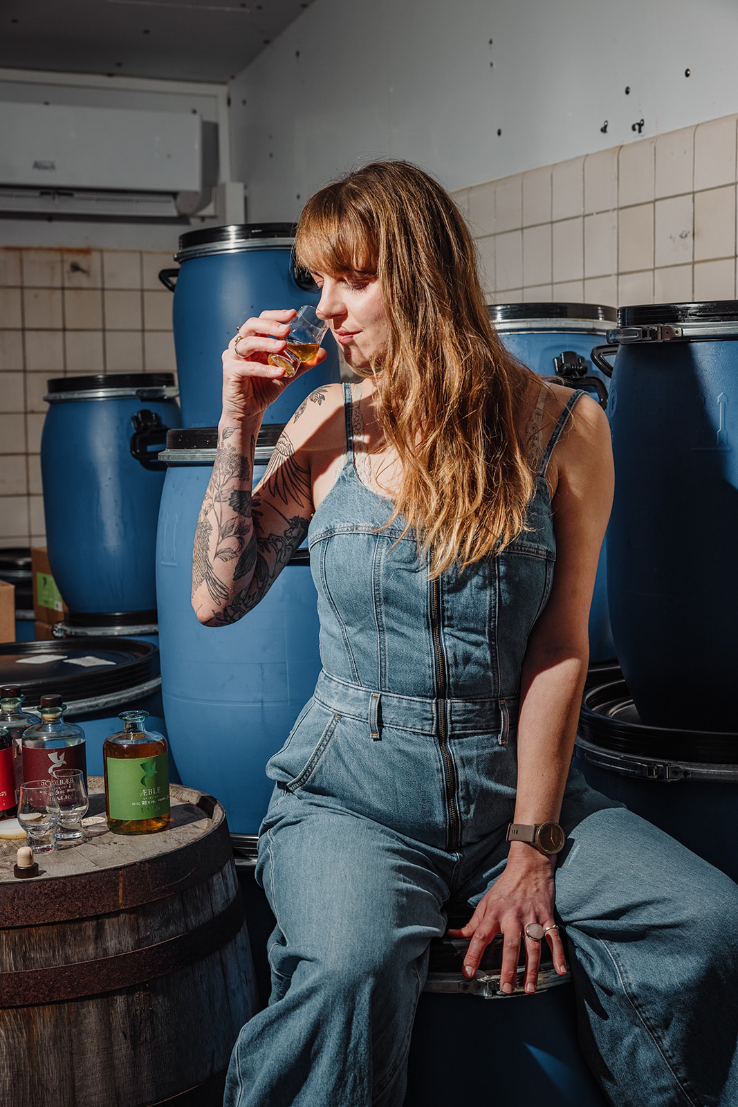 smag på likør og andet spiritus, Line Falk