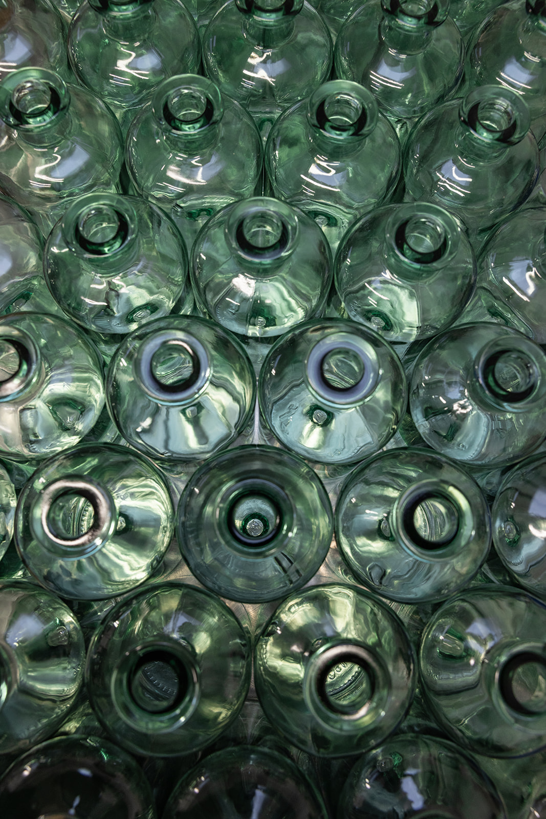 glasflasken af genbrugsglas