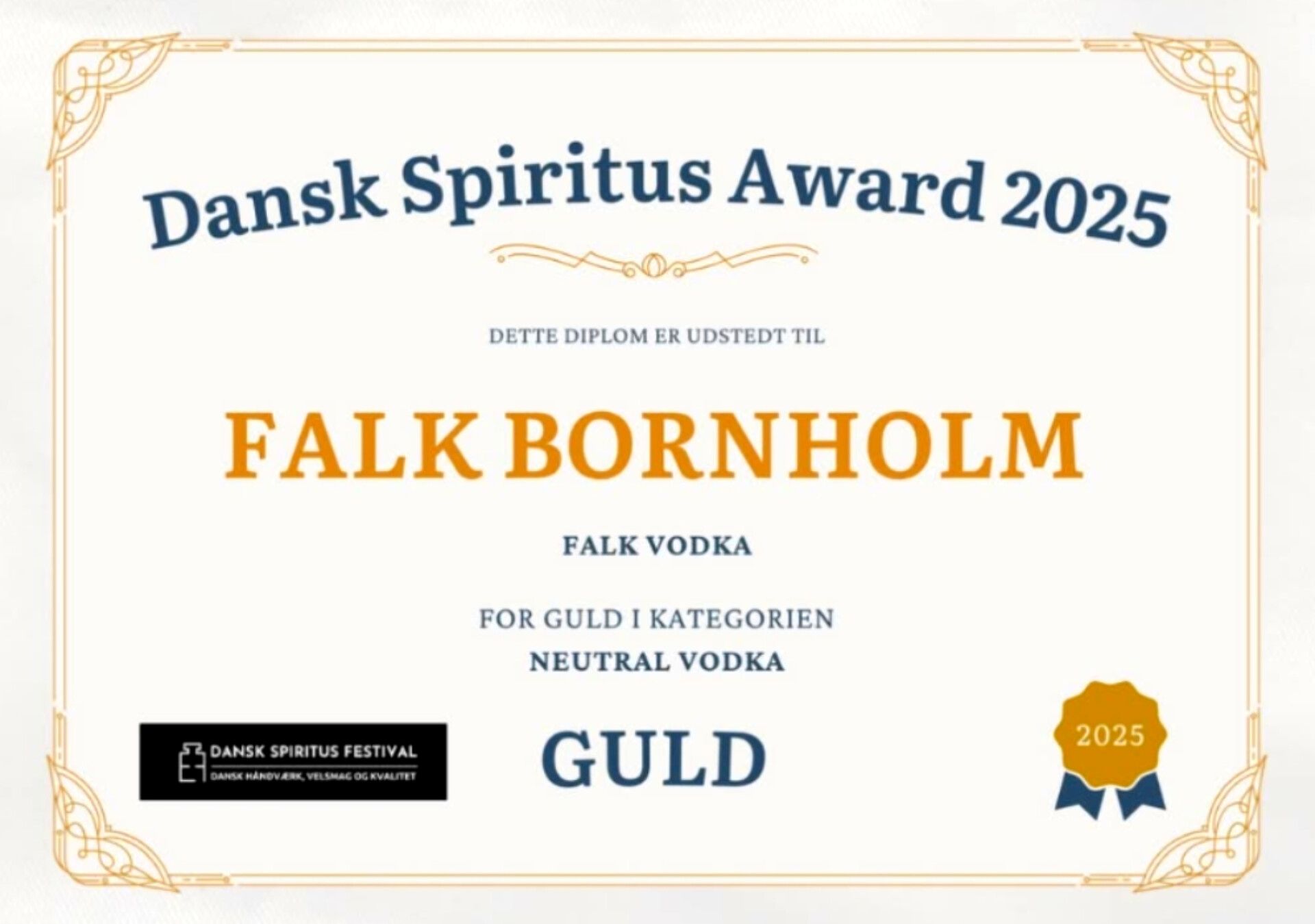guld dansk spiritus festival 2025 vodka